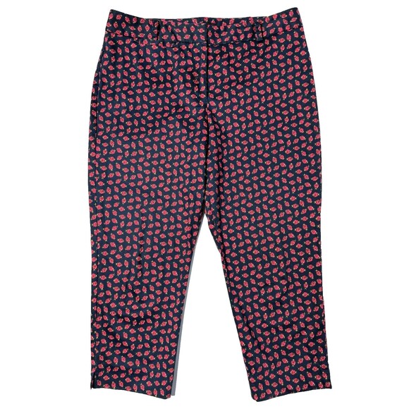 Talbots Heritage Mid Rise Ladybug Capri Pants Straight Leg Stretch Women’s 10P - Picture 1 of 10